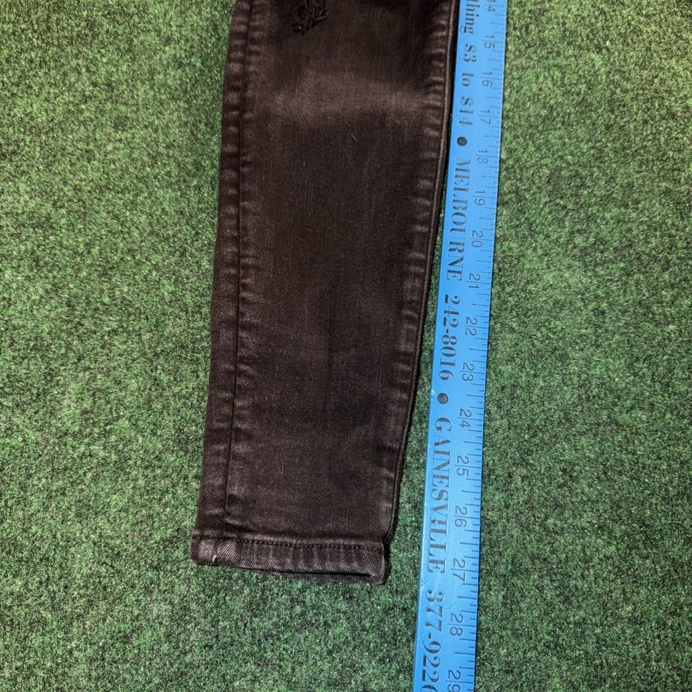 American Eagle High Rise Jegging Jeans Women's Size 2 Black Distressed Jeans - Picture 5 of 9